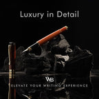 Wordsworth & Black Fountain Pen Set, Luxury Bamboo Wood - Medium Nib, Gift Case; Includes 6 Ink Cartridges, Ink Refill Converter -Journaling, Calligraphy; Drawing, Smooth Writing [Cherry Wood]