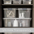 Superio Clear Storage Boxes with Lids, 8.75 Quart Plastic Container Bins for Organizing, Stackable Crates, BPA Free, Non Toxic, Odor Free, Organizers for Home, Office, School, and Dorm, 2 Pack