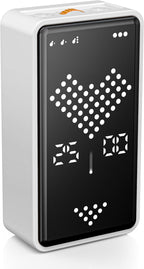 Digital Hourglass Timer, Rechargeable Magnetic Visual Timer with Large LED Display, Adjustable Volume for Classroom, Cooking, Fitness, Baking, Kids Learning & Teaching (White)
