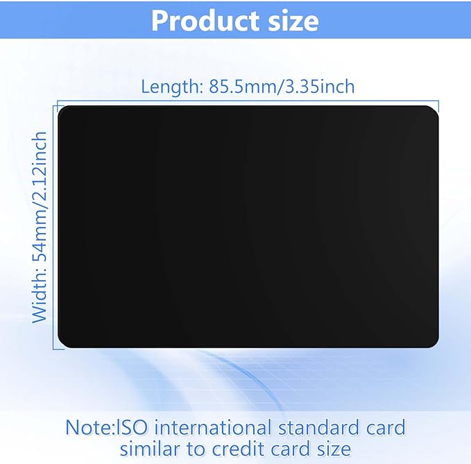 100 Pack - Premium Blank PVC Cards for ID Badge Printers - Premium Quality Black CR80 30 Mil (CR8030) by KLMNDUO - Compatible with Most Photo ID Badge Printers(Black)