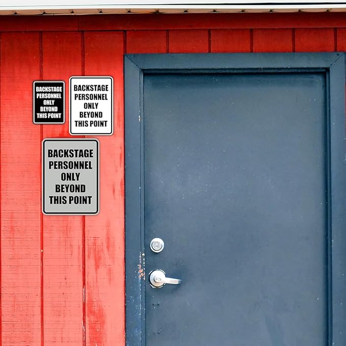 Portrait Round Backstage Personnel Only Beyond This Point Door or Wall Sign Easy Installation | Music | Concert | Festivals Sign (Ivory/Dark Brown) - Large