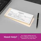 Custom 2.83" x 7" Carbonless NCR Books in 2-Part Duplicate Invoices, Receipts, Work Orders, Sales Orders, Purchase Orders, Estimates, Quote Forms with Your Company/Business Name (150 Sets)