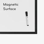 U Brands Magnetic Whiteboard 24" x 36", Black Wood Frame Dry Erase Board, Wall Mounted White Board for Office, Classroom, Home, Planning & Organization