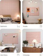 Fluxynara Large Felt Bulletin Board 36" x 24"Cork Board Alternative-6 Pack with 40 Safe Removable Adhesive Tabs, Cork Boards for Walls Cork Board for Home Office Classroom Pin Board-Coral