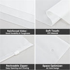 Svaldo Swimsuit Bags, 50 Pack 8x10 Inch Shirt Bags for Small Business, Plastic for Clothes, Bikini, Underwear, Makeups, Resealable Ziplock Packaging, Storage With Zipper, 3 Mil