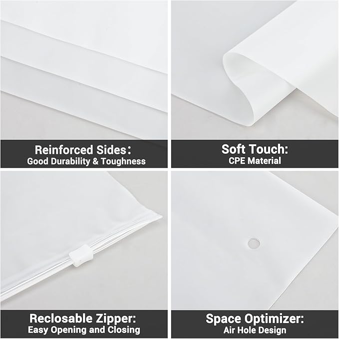 Svaldo Swimsuit Bags, 25 Pack 8x10 inch Shirt Bags for Small Business, Plastic Bags for Clothes, Bikini, Underwear, Makeups, Resealable Ziplock Packaging Bags, Storage Bags with Zipper, 3 Mil