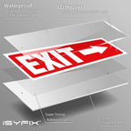 iSYFIX Exit Signs - 12 Pack 12x4 Inch Directional Arrow Signs, 40 mil Polystyrene Plastic, UV Laminated, Scratch & Fade Resistant, Waterproof - Ideal for Office, Theater, School, Business