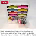 Ultimate Office TierDrop Storage Drawers Measure 9w x 12d x 4 3/4 Inches High for Desk Accessories and Supplies, Set of 2, Includes Color-Coded Finger Rings for Fast and Easy Access to Contents