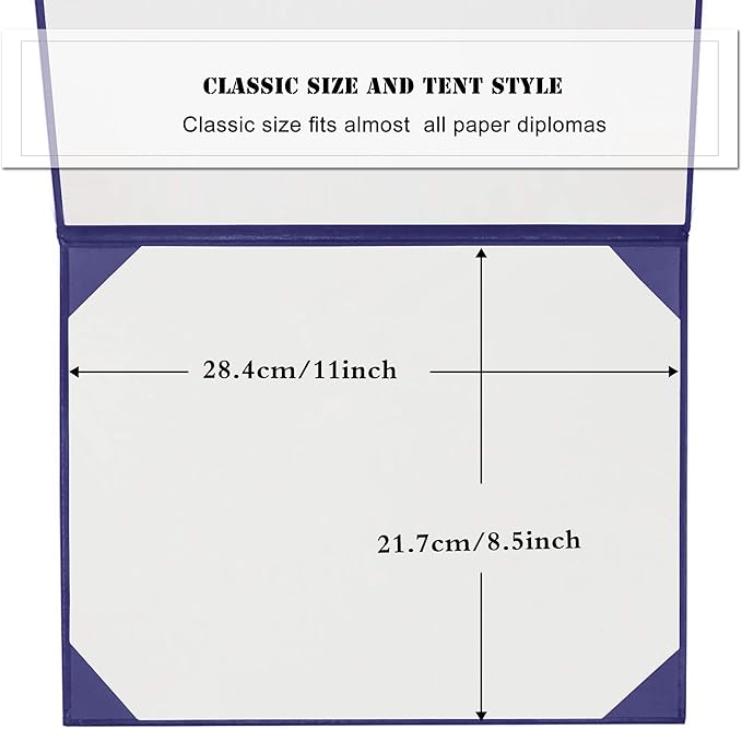 Diploma Cover 8.5” x11” Diploma Holder of Graduation Leatherette Padded Certificate（Tent Style),5-Pack