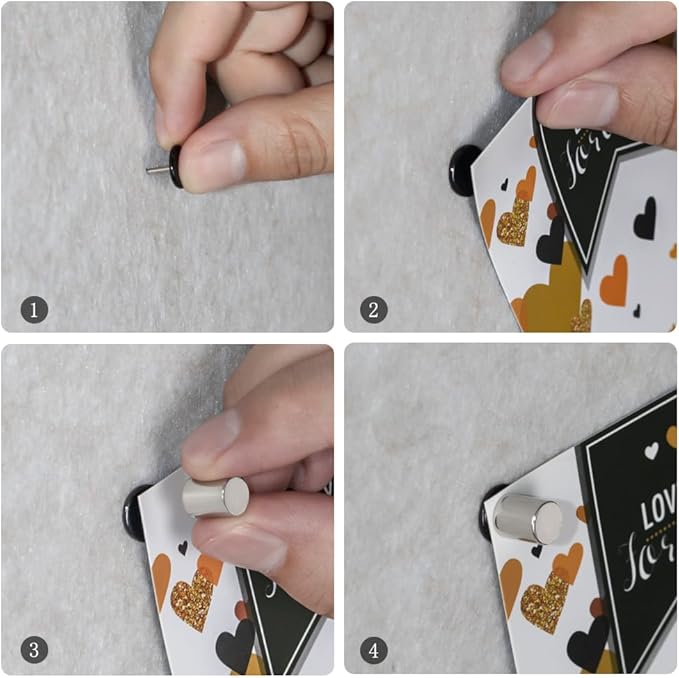 80 Sets Magnetic Pushpins, Magnet Thumbtack, Poster and Photo Hangers for Walls Bulletin Boards