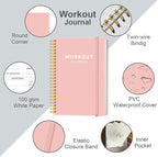 Fitness Journal for Women & Men,A5 Workout Journal/Planner Daily Exercise Log Book to Weight Loss, Gym, Muscle Gain, Bodybuilding Progress, 5.8"x8.3", Pink