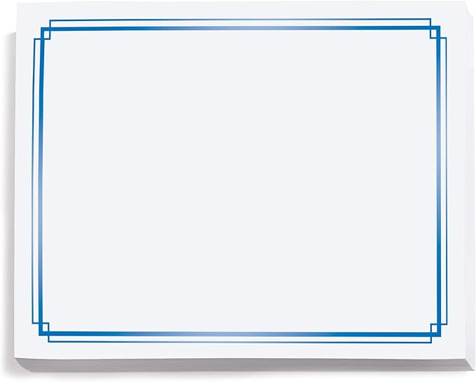 PaperDirect Foil Elegance Specialty Certificates, 50 Sheets of 38lb White Paper, 8½" x 11", Double Blue Foil Border, Perfect for Awards, Students, Employees, Volunteers, Course Completion, Diplomas