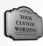 Custom Decorative Outdoor Metal Sign - Personalized Aluminum Driveway Sign, Waterproof, Made In USA - Design 2 Metallic Silver 12x12 In
