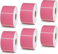 BETCKEY - 2" x 2" Square Labels Compatible with Zebra & Rollo Label Printer,Premium Adhesive & Perforated[Pink, 6 Rolls, 4500 Labels]