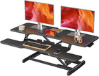 JYLH JOYSEEKER 42 inch Standing Desk Converter, Height Adjustable Desktop Standing Desk with Keyboard Tray for Two Monitors, Sit to Stand up Desk Riser Computer Workstation for Home Office, Black