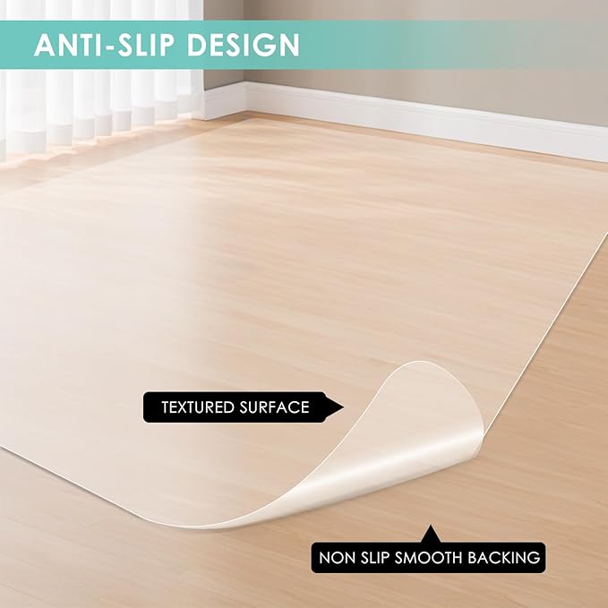 Vicwe Office Chair Mat for Hardwood Floor, 63" x 51" Large Chair Mat,Computer Chair Mats for Hardwood, Easy Glide for Chairs, Multi-Purpose Floor Protector Desk Chair Mats for Home Office