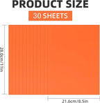 30 Sheets Orange Cardstock 8.5'' x 11'', 250gsm/90lb Heavyweight Cover Cardstock Paper, Thick and Smooth A4 Card Stock Perfect for Invitations, Menus, DIY Cards, Arts and Crafts