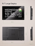 Raynic Digital Clock, Large Display Calendar Clock with 12 Themes, 20 Alarms, 20 Reminders, Auto Dimming, 12/24 Hours, Indoor Temperature, Humidity for Seniors, Desk