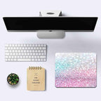 IMAYONDIA Pink Blue Sparkly Mouse Pad Cute, Rectangle Non-Slip Rubber Glitter Bling Gradient Mousepad for Kids Girls, Laptop Computer Mouse Pads, 9.5 X 7.9 Inch