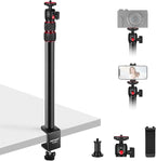 NEEWER Camera Desk Mount with Phone Holder & 360° Ball Head, 17"-40"/43-102cm Telescopic C Clamp Table Light Stand 1/4"Screw, Desktop Stand 6.6lb/3kg Max Load for DSLR Camera, Webcam, Ring Light,TL283