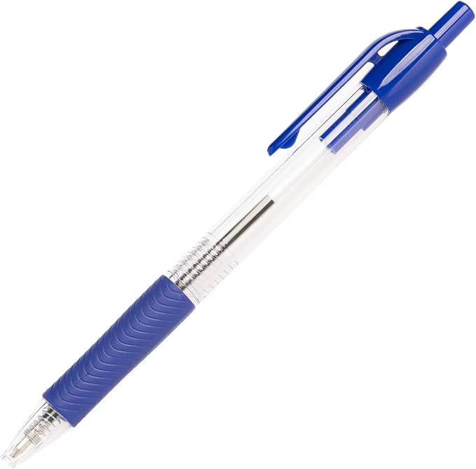 Simply Genius 200-Pack Retractable Blue Pens - Ballpoint Pens for Smooth Writing and Comfortable Grip - Ideal for Journaling and Note-taking - Blue Ink