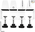 Heavy Duty Sneeze Guard Clamp For 0.1" to 1" Thick Panel,Desk Partition Support Clamps,Adjustable Aluminum Desktop Divider Holder,Easy to Install Desk Privacy Panel Clips, 4 Pack,Silver (White)