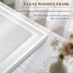 White Board for Wall, 24'' x 18'' Magnetic Dry Erase Board, Decorative Whiteboard with Plain White Wooden Frame, Hanging Writing Board for Home Office School Dorm