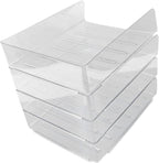 Jeanoko Desk Letter Tray Set Transparent Stackable Organizer for Home Office A4 Paper Storage 4 Layers