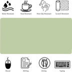 Bloss Green Desk Mat, Desk Matt for Desktop, Large Leather Desk Pad, Desk Pad Mat Waterproof, Computer Mat for Office Work/Home/Decor (31.5 x 15.7 Inches)
