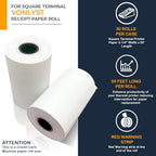 Vonlyst Receipt Paper Roll for Square Terminal Credit Card Machine (30 rolls)