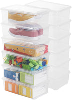 Naivees Shoe Storage Box Clear Plastic Stackable Storage box with Lid Durable Closet Containers for Shoes, Crafts and Art Supplies (12 Pack-6Qt)