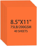 Cardstock 8.5 X 11, 40 Sheets, Pumpkin Orange Card Stock, 75lb/ 200gsm Orange Copy Paper and Printer Paper For Art, Drawing, DIY Cards, Craft, Construction, School & Office Supplies