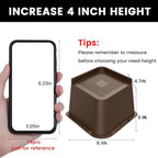 MXMZHXU Bed Risers 2 inch, 3 inch, 4 inch, 6 inch or 8 inch Heavy Duty Furniture Risers, Up to 6000 Lbs L Shaped Design Bed Lifts Blocks for Couch Desk Sofa Table (Dark Brown 4 Pack, 5 Inch)