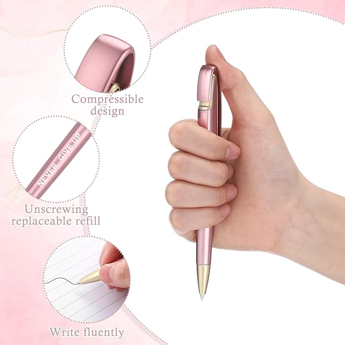 Lincia 100 Pcs Motivational Ballpoint Pens Bulk Retractable Medium Point Pens with Black Ink Inspiration Thank You Gifts for Teacher, Back to School, Christmas