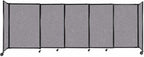 Versare Straightwall Sliding Portable Wall Partition | Freestanding Office Dividers | Locking Wheels | Temporary Room Separator | 11'3'' Wide x 4' Tall Cloud Gray Fabric Panels