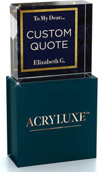 Custom Acrylic Sign Personalized, Custom Desk Name Plate, 18 Styles, (4"x4"), With Gift Box, USA Made by Acryluxe. (Folsom)