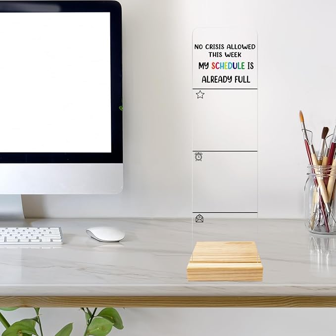 Monitor Memo Board Computer Monitor Memo Board Acrylic for Computer Monitors No Screen Damage Office Desk Accessories with Removable Design 12.6X 3.15 x 0.2 inches