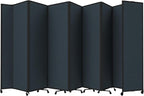 Versare Room Divider 360 Portable Wall Partition | Folding Panels | Large Freestanding Divider | Locking Wheels | Temporary Room Separator
