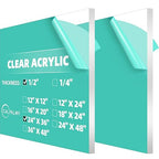 CALPALMY (2 Pack) 1/2" Thick Clear Acrylic Sheets 24" x 36", Pre-Cut Plexiglass Sheets for Craft Projects, Acrylic Signs, Display Cases or Shelving and More - Easy to Cut with Power Saw etc