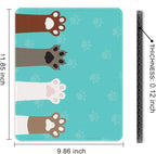 Auhoahsil Mouse Pad, 12 x 10 in Cute Cat Paws Theme Computer Mouse Pad for Desk, Premium-Textured Non-Slip Rubber Stitched Edges Waterproof Square Mouse Mat for Gaming Work Wireless Mice, Green
