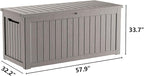 PATIOEASY Outdoor Storage Box 270GAL Waterproof Resin Deck Box,UV-Resistant Lockable Delivery Bin for Garden Tools,Large Patio Outside Cushions,Pool Accessories Supplies,Chest,Furniture,Package,Grey