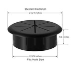 HYCC 5 Pack 2-3/8 Inch Flexible Desk Grommet,Organize Wires and Cables on Office Equipment, Computer Components, Entertainment Systems Effectively - Color: Black