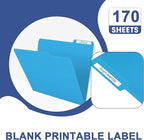 File Folder, PANDRI 170 Pack Colored File Folder, 1/3 Cut Tabs, Letter Size, Assorted 6 Colors Filing Folder for Office School Business
