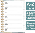 Address Book with Alphabetical Tabs - Telephone & Address Book with Address Contacts, Special Date, Phone, Birthday & Internet Login Password for Home and Office, 4.3" x 6.2", Leaf