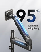 HUANUO Single Monitor Arm for 13-32 inch Screens,Holds 19.8lb,Adjustable Monitor Stand with Clamp and Grommet Base,Vesa 75x75mm/100x100mm Compatibility (Black)