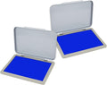 2 Pack Metal Case Stamp Pad Medium Size, Blue Color - Size: 3" x 4" - Choose from 15 Ink Colors
