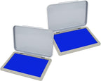 2 Pack Metal Case Stamp Pad Medium Size, Blue Color - Size: 3" x 4" - Choose from 15 Ink Colors