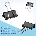 72 PCS Medium Binder Clips – 1.6Inch Heavy Duty Black Metal Paper Clamps, Paper Clips Clamps for Documents Reports, School Teachers Office Supplies