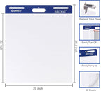 Comix Sticky Easel Pad, 20 x 23 Inches Flip Chart Paper for Teachers, Large Self Stick Easel Paper, 30 Sheets/Pad, 12 Pads/Pack