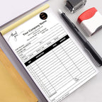 Custom Carbonless Sales Invoice Form Books for Small Business, Personalized NCR 2-Part Receipt Book with Carbon Copies, Cover Add Company Name, Address and Number Printed